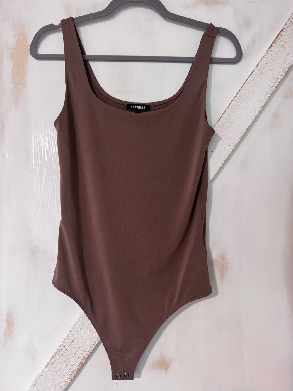 Express Brown Scoop Neck woman’s One-Piece Bodysuit